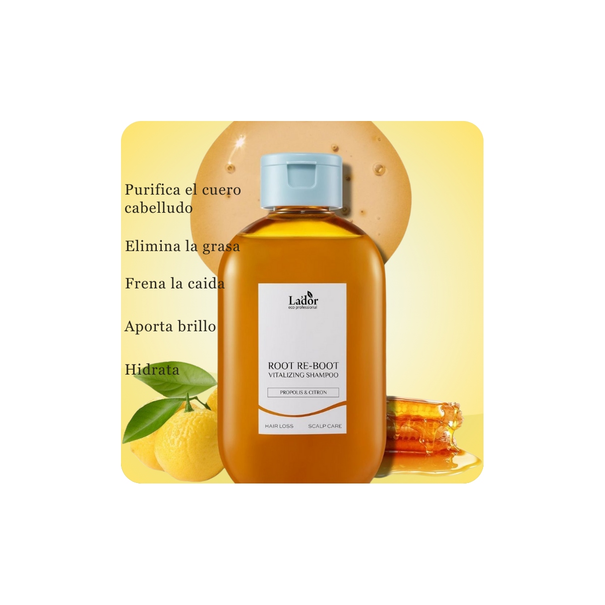 Cabello al mejor precio: LADOR Root Re-Boot Vitalizing Shampoo (Propóleo y Limón) de Lador Eco Professional en Skin Thinks - 
