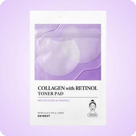 Serum y Ampoules al mejor precio: Algodones con colágeno SKIN627 Collagen with Retinol Toner Pad de SKIN627 en Skin Thinks - Piel Seca
