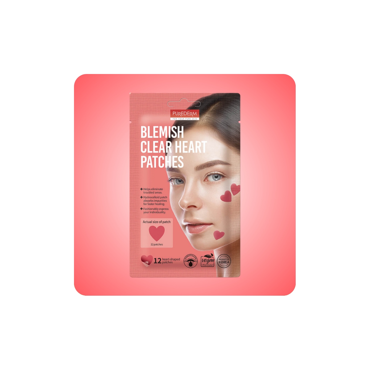 Cosmética Coreana al mejor precio: Parche para Acné PUREDERM Blemish Clear Heart Patches de Purederm en Skin Thinks - Piel Grasa