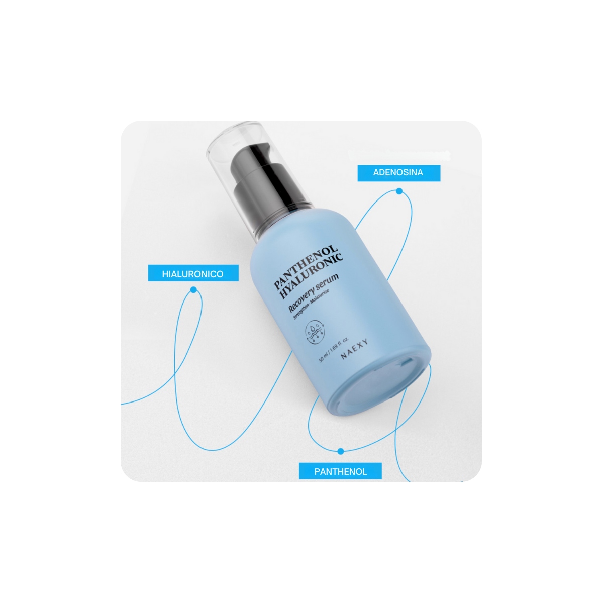 Serum y Ampoules al mejor precio: Serum äcido Hialurónico NAEXY Panthenol Hyaluronic Recovery Serum de Naexy en Skin Thinks - Tratamiento Anti-Edad