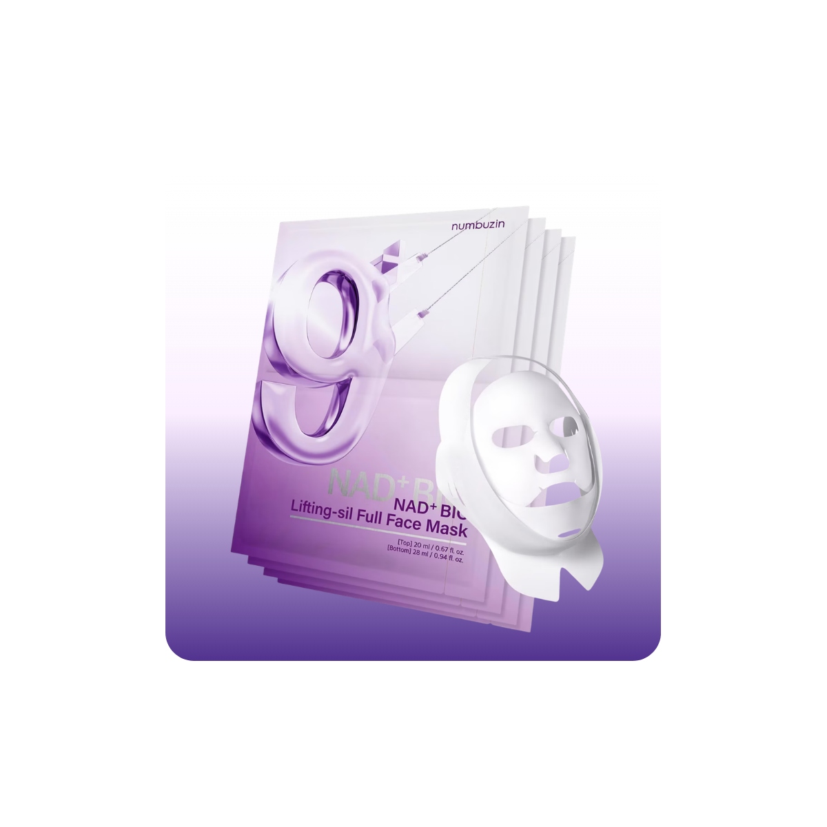 Mascarillas Coreanas de Hoja al mejor precio: Numbuzin No. 9 NAD+ BIO Lifting-sil Full Face Mask Set de Numbuzin en Skin Thinks - Piel Seca