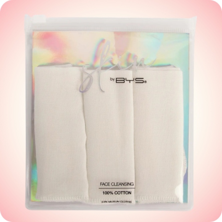 BYS Paños de Muselina para Limpieza Facial (Paquete de 3)