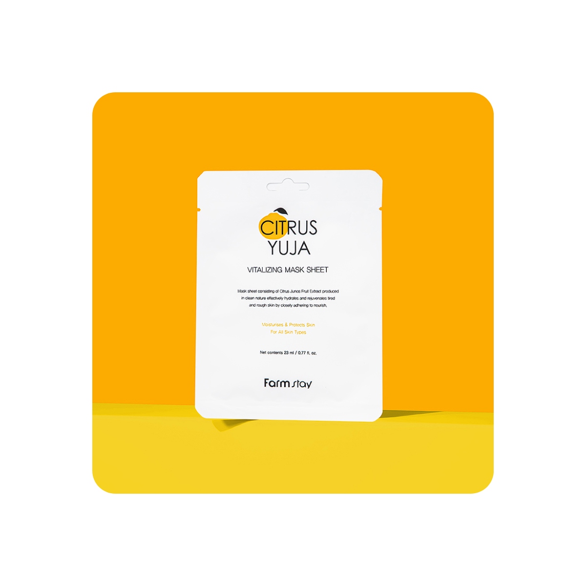 Mascarillas Coreanas de Hoja al mejor precio: Mascarilla con Vitamina C Farmstay Citrus Yuja Vitalizing Mask de FarmStay en Skin Thinks - Piel Seca