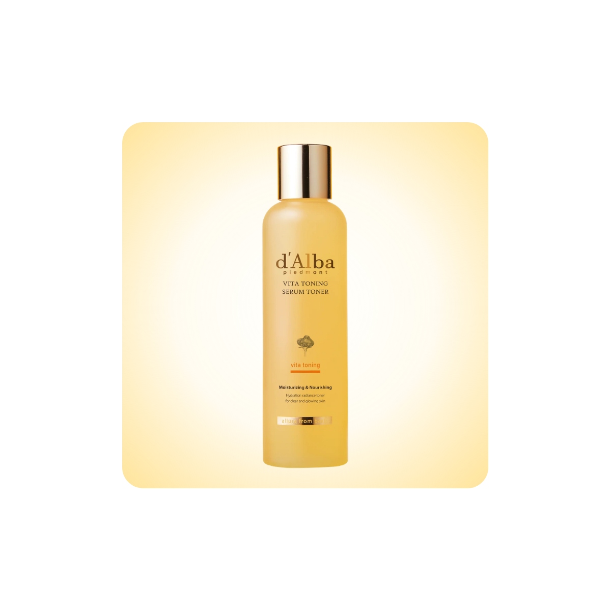 Bote del d'Alba Vita Toning Serum Toner, tónico coreano con niacinamida y glutatión para iluminar y unificar el tono
