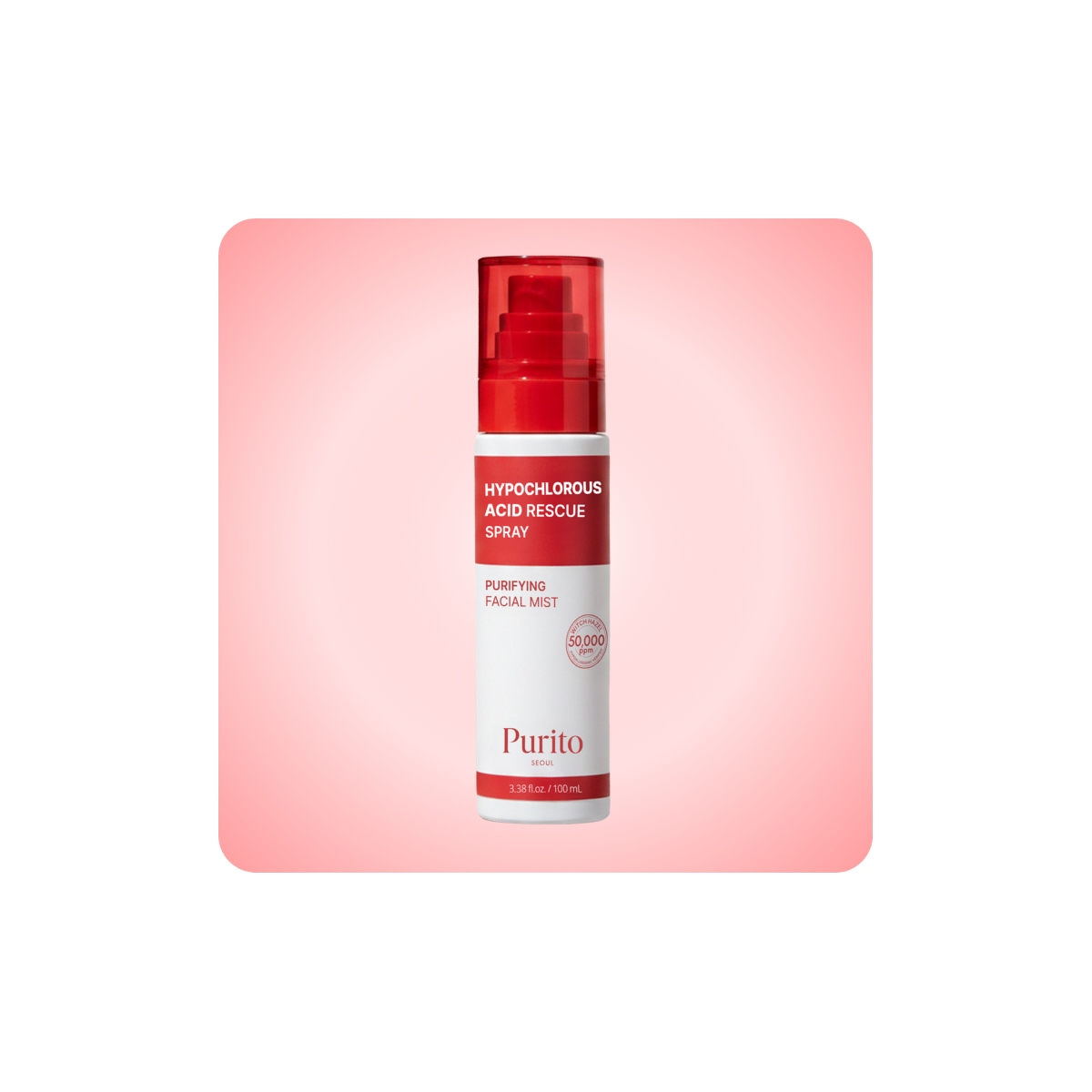 Purito Hypochlorous Acid Rescue Spray, bruma calmante coreana 
con ácido hipocloroso para piel sensible y propensa al acné