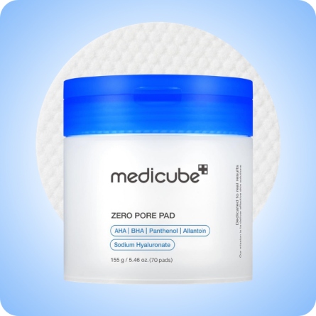 Medicube Zero Pore Pad 2.0  pads exfoliantes coreanos de 
doble textura con AHA y BHA para poros dilatados y piel grasa