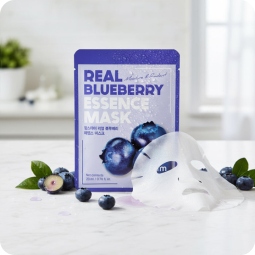 Mascarillas Coreanas de Hoja al mejor precio: Mascarilla Antioxidante Farmstay Real Blueberry Essence Mask de FarmStay en Skin Thinks - Piel Seca