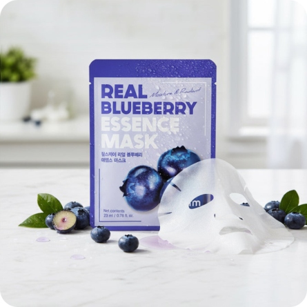 Mascarillas Coreanas de Hoja al mejor precio: Mascarilla Antioxidante Farmstay Real Blueberry Essence Mask de FarmStay en Skin Thinks - Piel Seca