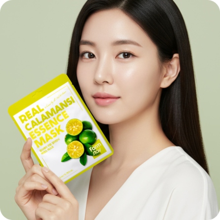 Mascarillas Coreanas de Hoja al mejor precio: Mascarilla Iluminadora Farmstay Real Calamansi Essence Mask de FarmStay en Skin Thinks - Piel Seca