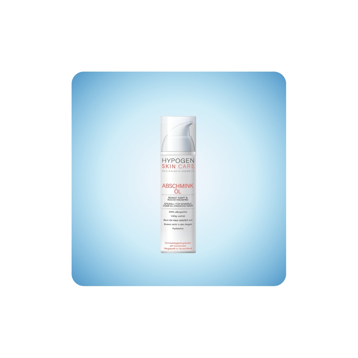Aceite Desmaquillante HYPOGEN CARE hipoalergénico a base de aceite MCT ecológico para pieles alérgicas y sensibles