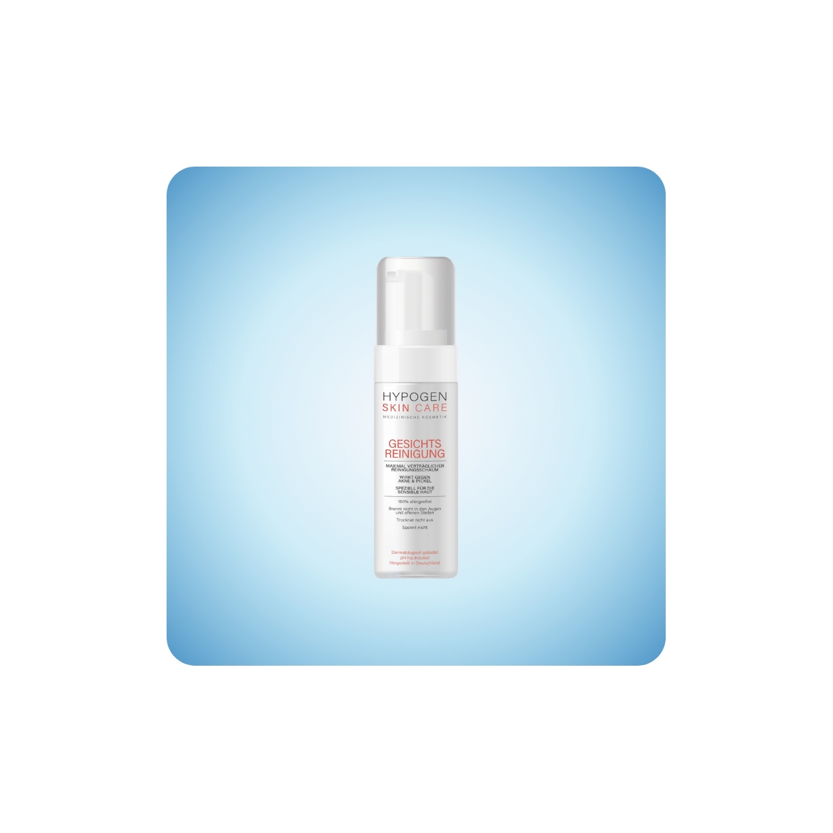 HYPOGEN CARE 200 ml con dispensador foamer, limpiador facial hipoalergénico sin sulfatos para pieles alérgicas y acné
