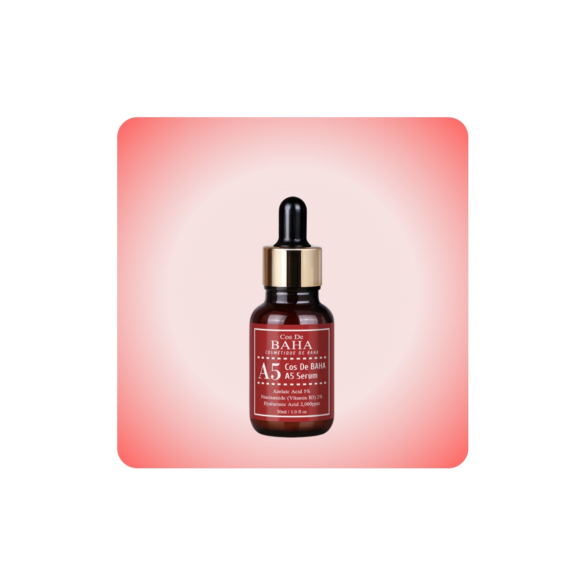 Cos De BAHA A5 Azelaic Acid 5% Serum, sérum coreano con ácido azelaico y niacinamida para manchas y rojeces
