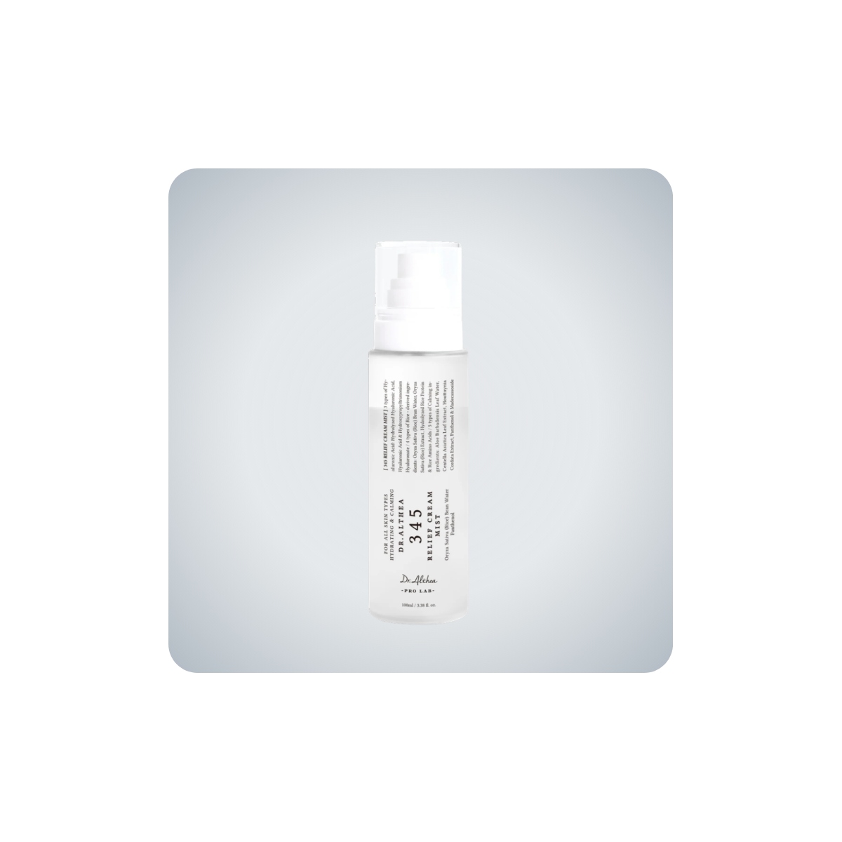 Dr. Althea 345 Relief Cream Mist, bruma facial bifásica para hidratación y calma de piel sensible