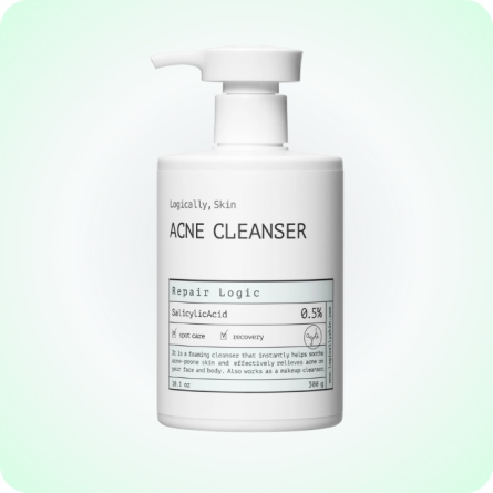 Piel Grasa y Tratamientos Anti Acné al mejor precio: Limpiador para cara y cuerpo con Ácido Salicílico Logically, Skin - Acne Cleanser 300ml de Logically, Skin en Skin Thinks - Piel Grasa