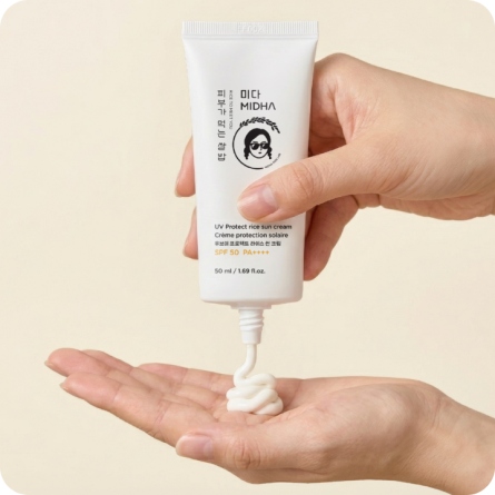 Solares al mejor precio: Protección solar con tratamiento MIDHA UV Protect Rice Sun Cream SPF 50+ PA++++ 50 ml de Midha en Skin Thinks - Piel Seca