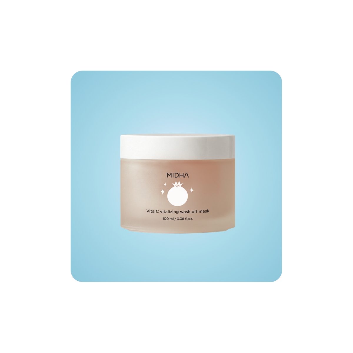 MIDHA Vita C Vitalizing, mascarilla coreana con agua de granada al 82%, vitamina C y extractos de frutos rojos