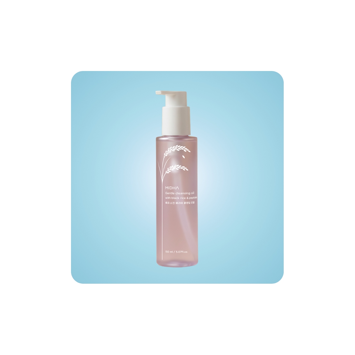MIDHA Cleansing Oil with Black Rice, aceite limpiador coreano vegano. Refuerza la barrera de la piel.