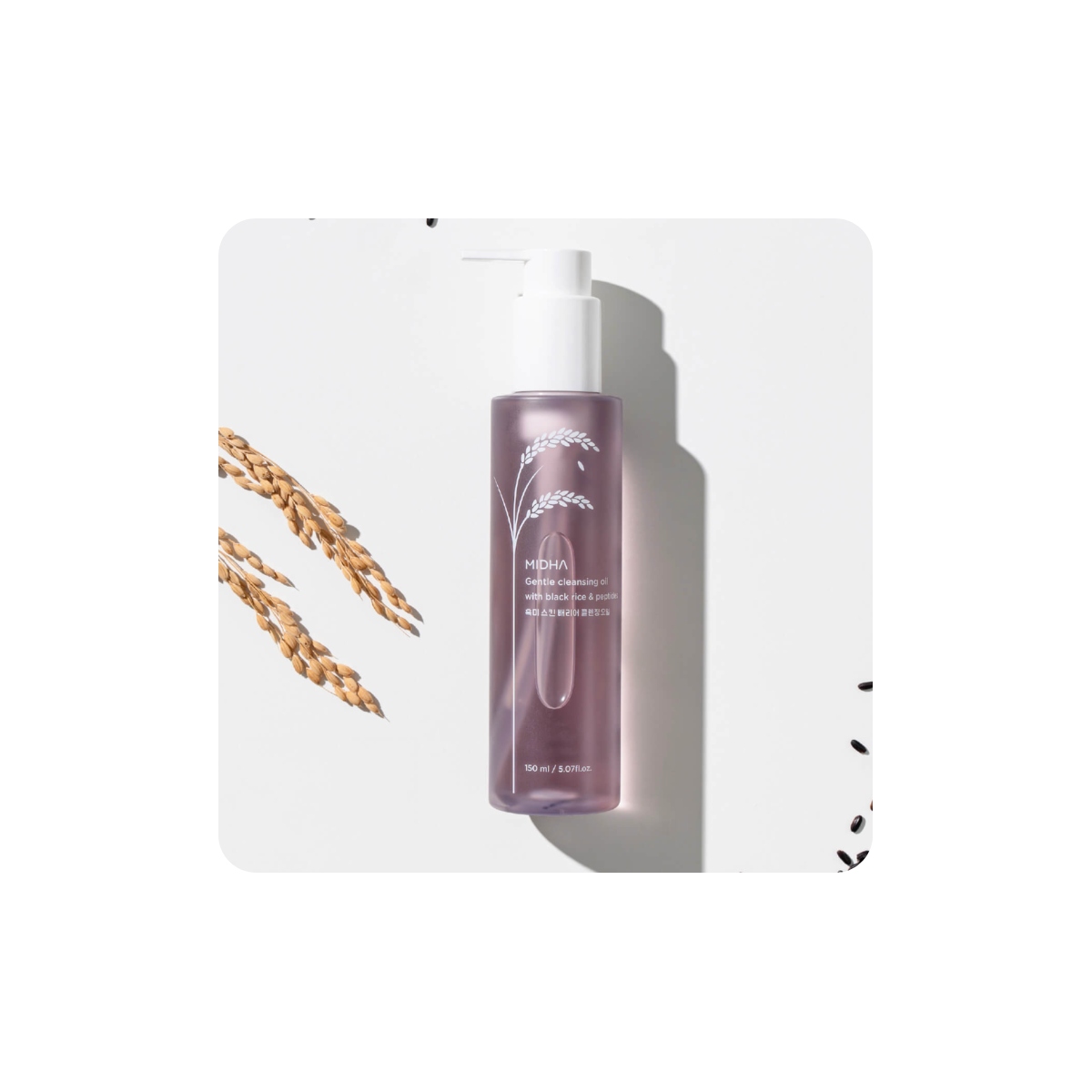 MIDHA Cleansing Oil with Black Rice con extracto de arroz negro, tres péptidos, Ceramide NP y beta-glucan