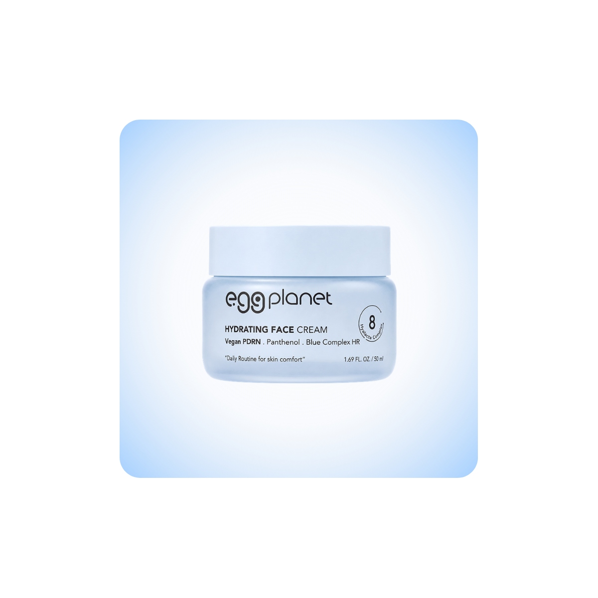 Crema hidratante Daeng Gi Meo Ri Egg Planet Hydrating Face Cream de 50 ml para una piel de aspecto hidratado y confortable.