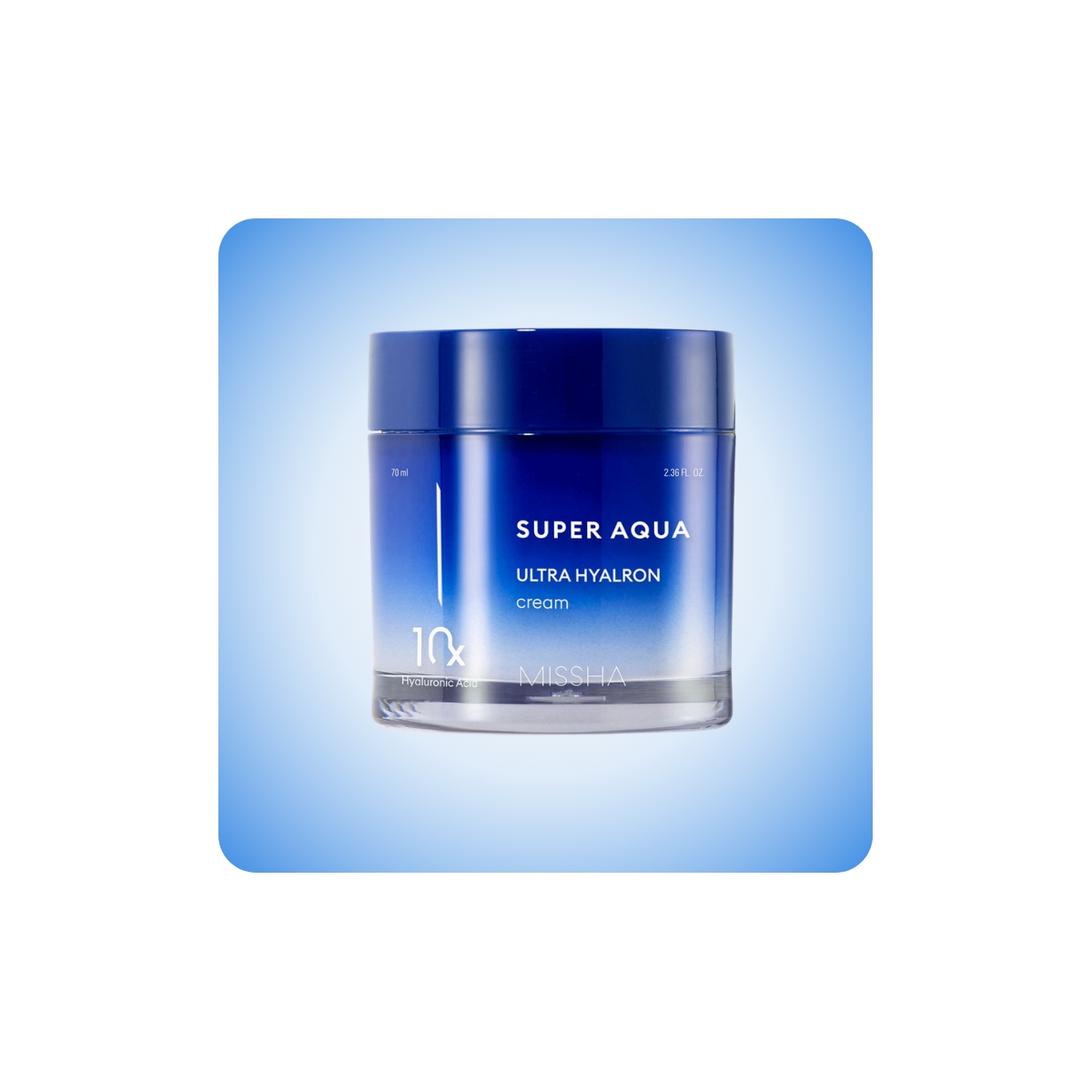 Missha Super Aqua Ultra Hyalron Cream de 70ml, crema hidratante con 10 tipos de ácido hialurónico y ceramidas