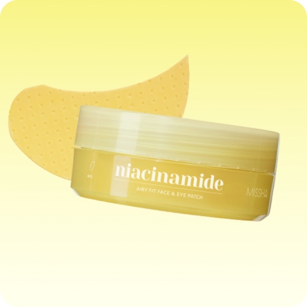 Parches y Accesorios al mejor precio: Antiojeras MISSHA Airy Fit Niacinamide Brightening Face&Eye Patch de Missha en Skin Thinks - Tratamiento Anti-Manchas 