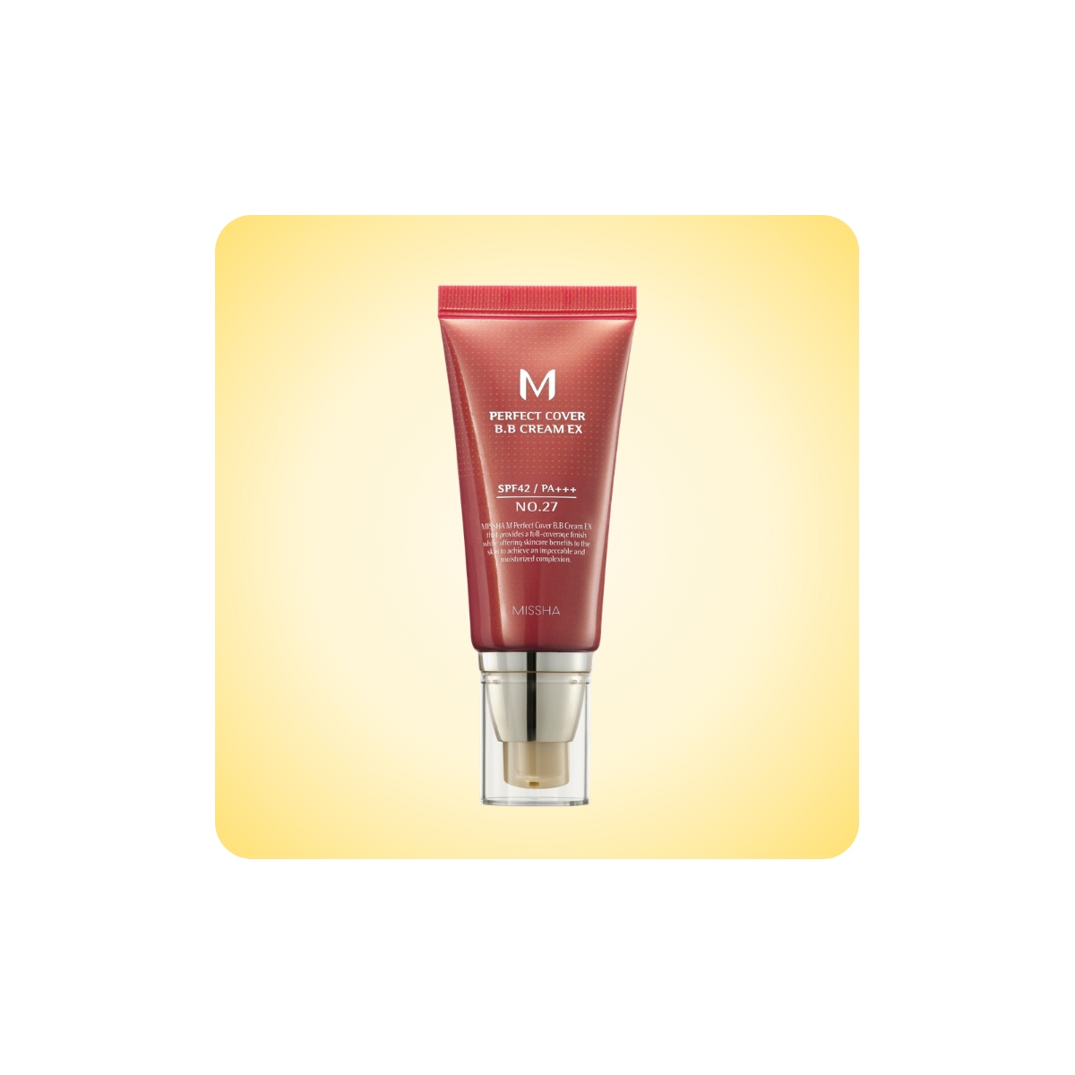 BB cream Missha M Perfect Cover EX en tono nº27 Honey Beige, con su textura cremosa