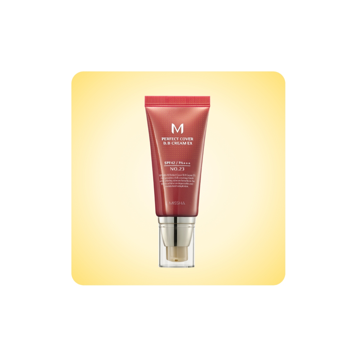 BB cream Missha M Perfect Cover EX en tono nº23 Natural Beige, con textura cremosa