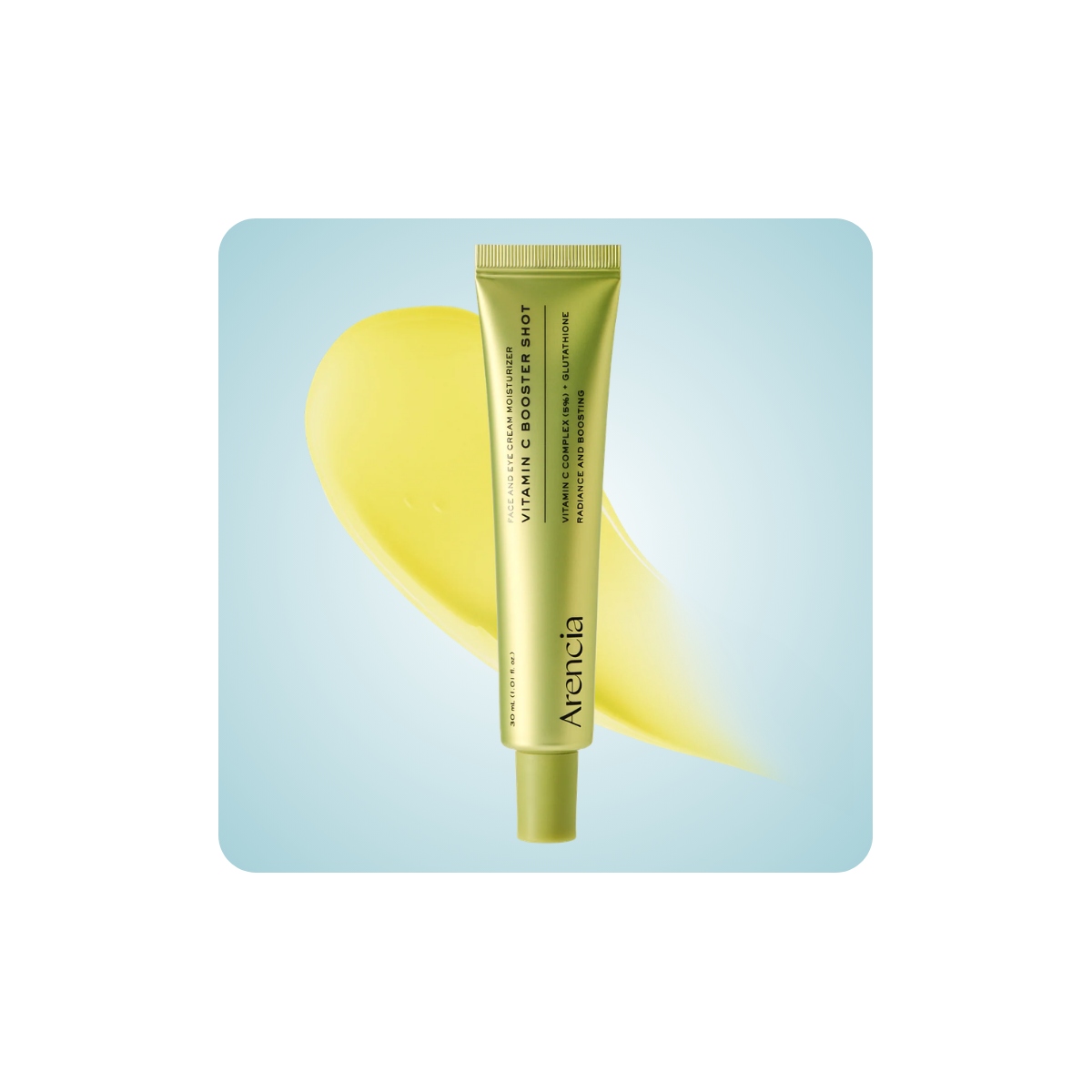 Arencia Vitamin C Booster Shot 30ml, sérum con vitamina C estabilizada al 5%, niacinamida y glutatión.