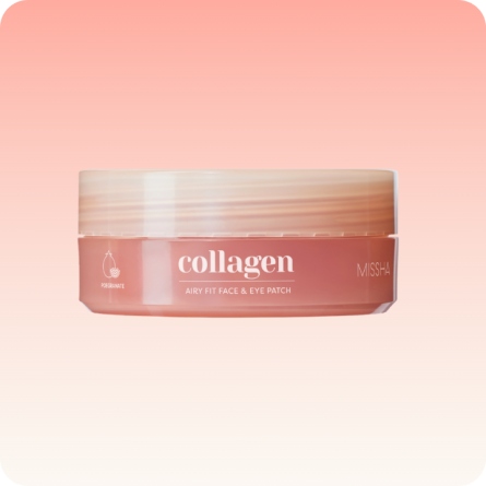 MISSHA Airy Fit Collagen Lifting Face & Eye Patch para mejorar la apariencia de firmeza y arrugas del contorno de ojos