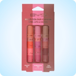 Maquillaje Vegano al mejor precio: 12 tonos para ojos labios y mejillas BYS 4-in-1 Multi-Colour Crayon Gift Set 3pc de BYS Cosmetics en Skin Thinks - 