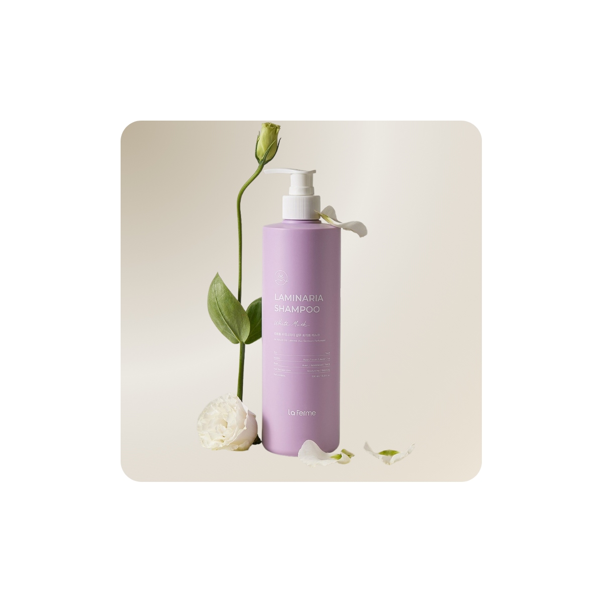 La Ferme Laminaria White Musk, cuidado capilar coreano sin sulfatos para cabello dañado