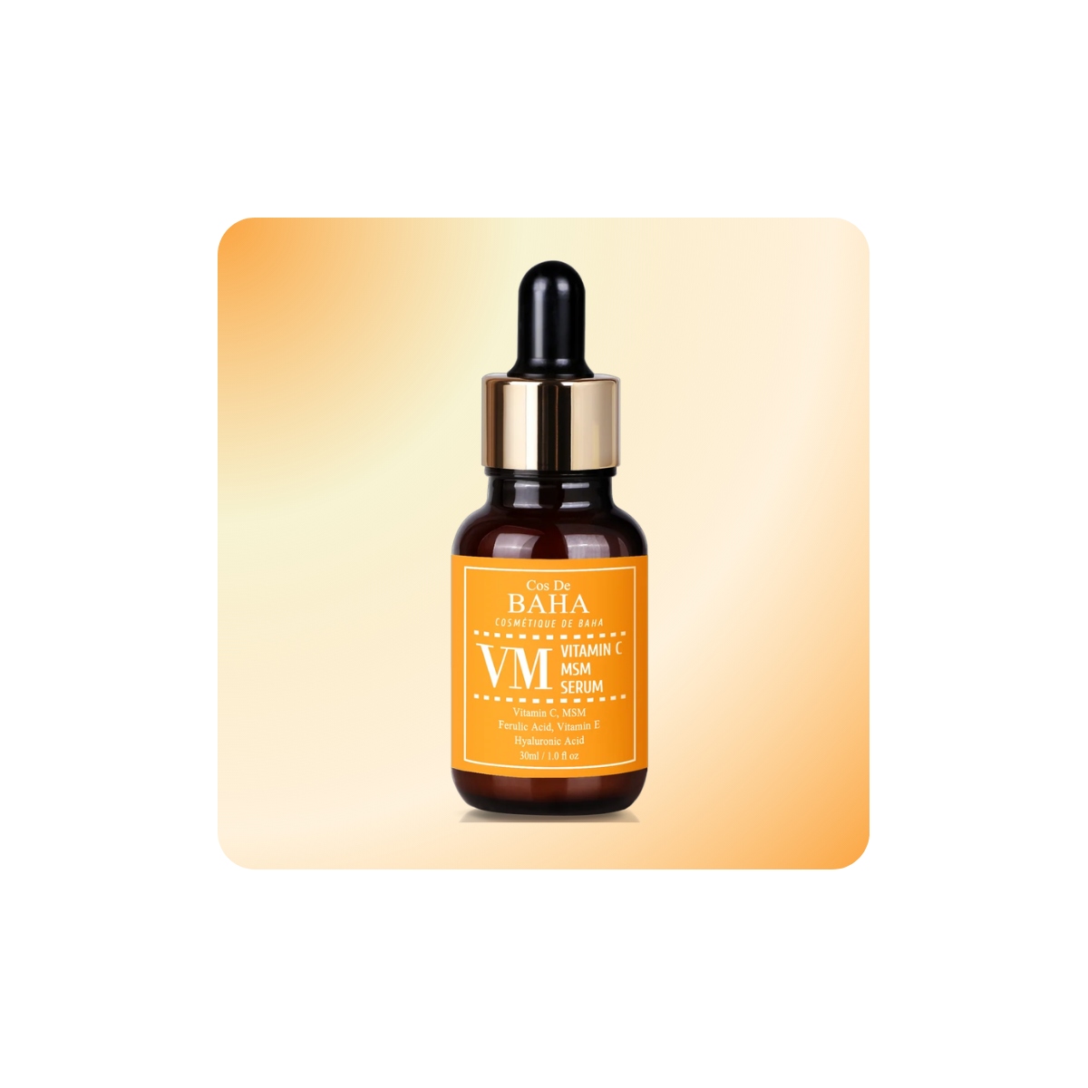 Serum y Ampoules al mejor precio: Serum con vitamina C, ferúlico y MSM Cos de BAHA VM Vitamin C Serum with MSM de Cos de BAHA en Skin Thinks - Piel Sensible