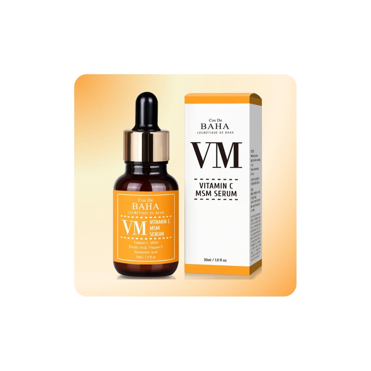 Serum y Ampoules al mejor precio: Serum con vitamina C, ferúlico y MSM Cos de BAHA VM Vitamin C Serum with MSM de Cos de BAHA en Skin Thinks - Piel Sensible