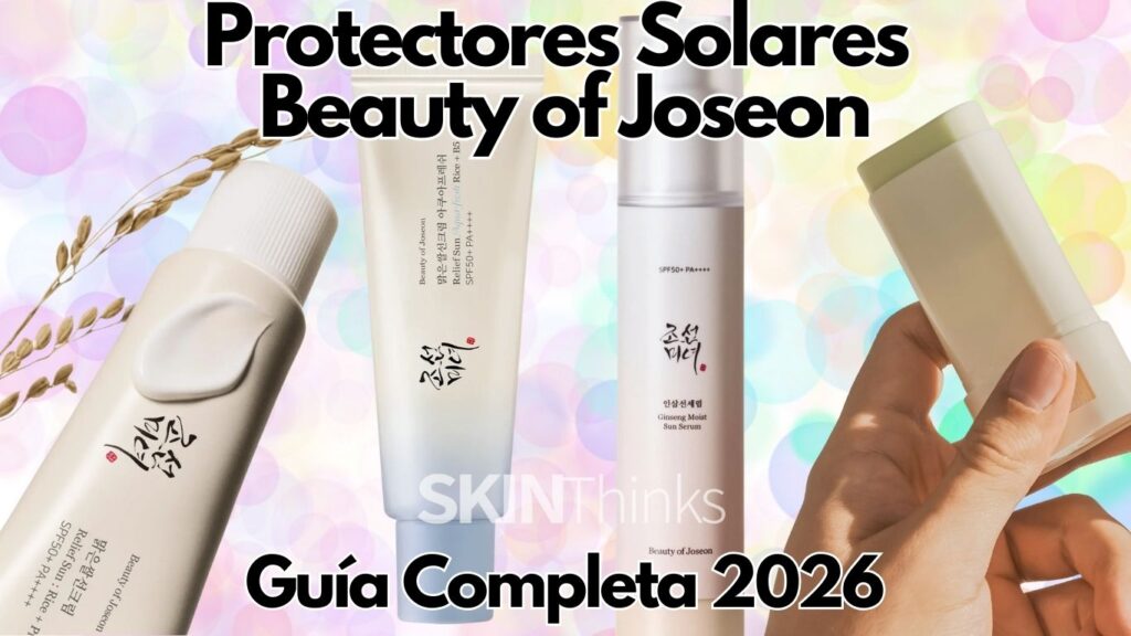 Guía completa de los 4 protectores solares Beauty of Joseon: Relief Sun, Ginseng Serum, Matte Stick. Comparativa, precios y cuál elegir según tu piel.