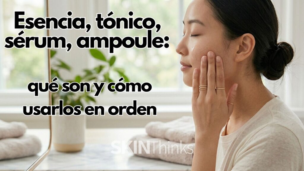 Esencia, tónico, sérum, ampoule: qué son y cómo usarlos en orden 1 En K-Beauty existen varios tipos de producto de tratamiento — tónico, esencia, sérum, ampoule, booster — cada uno actúa en una fase diferente de la rutina y con una concentración distinta de activos.